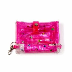 Electric Bubblegum Pink Liquid Glitter Wallet - Y2K Style